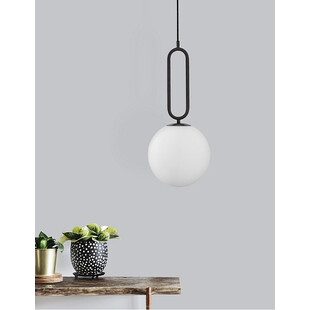 Lampa wisząca kula czarna z białym kloszem | Decolab24