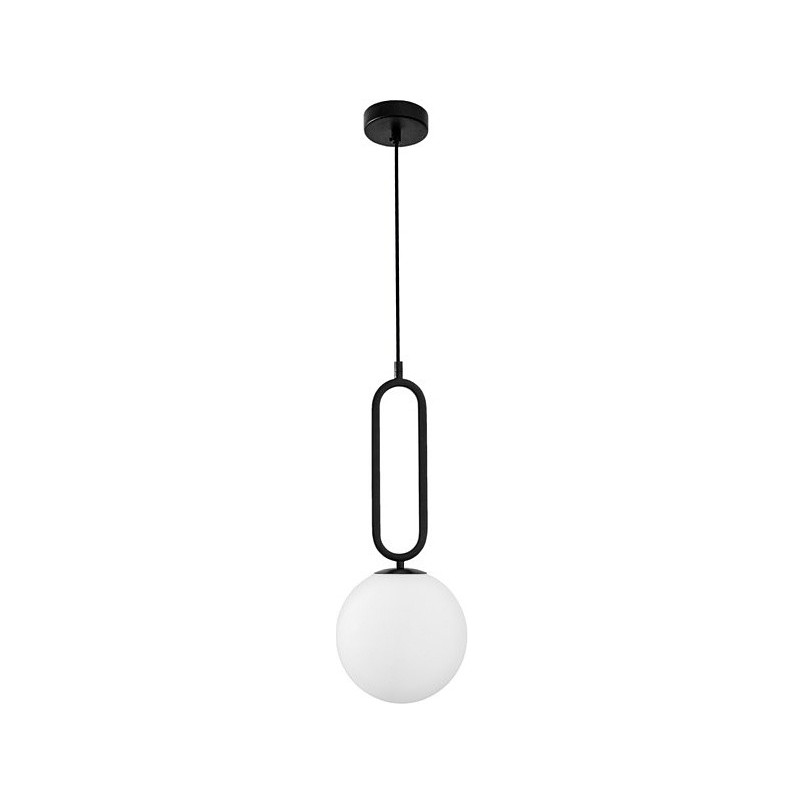 Lampa wisząca kula czarna z białym kloszem | Decolab24