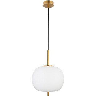 Lampa wisząca szklana glamour Tamo 30 biało-mosiężna