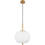 Lampa wisząca szklana glamour Tamo | Biało-mosiężna 30cm