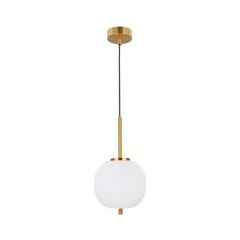 Lampa wisząca szklana Tamo - Biało-mosiężna | Decolab24