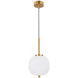 Lampa wisząca szklana Tamo - Biało-mosiężna | Decolab24