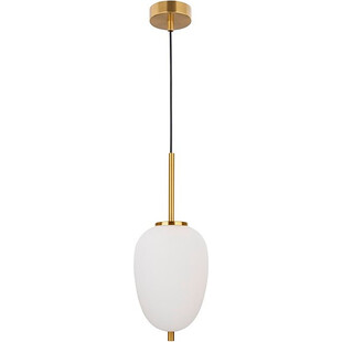 Lampa wisząca szklana glamour Tamo 15 biało-mosiężna