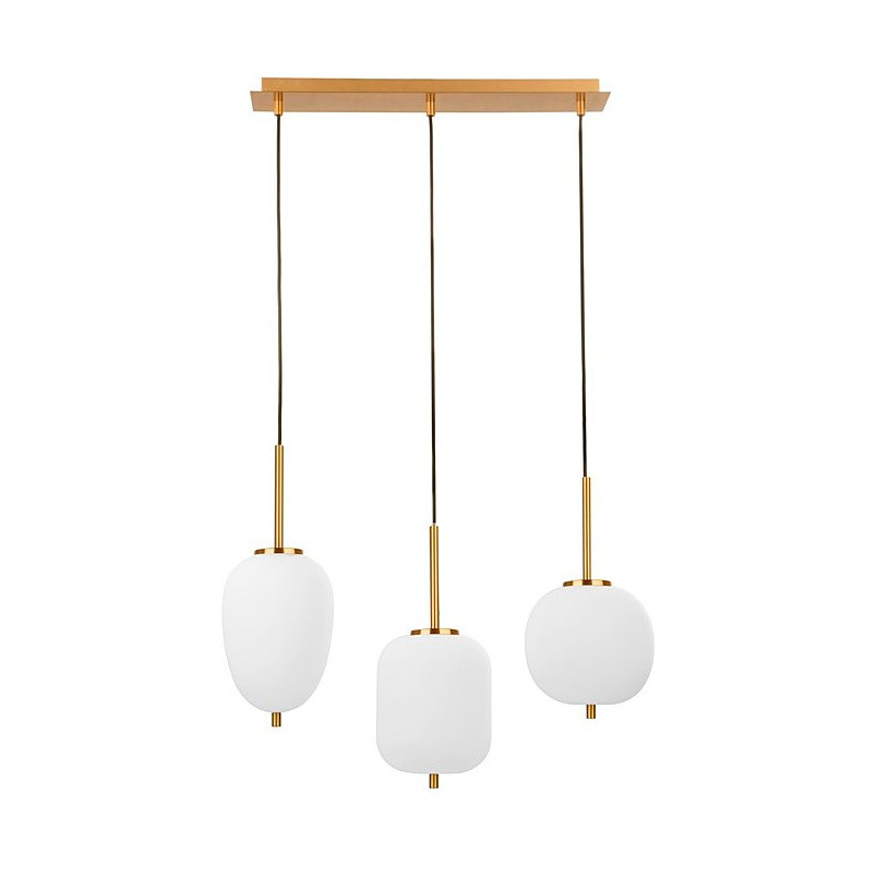 Lampa Wisząca Szklana Glamour Tamo | Biało-Złota | Decolab24