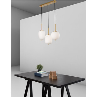 Lampa Wisząca Szklana Glamour Tamo | Biało-Złota | Decolab24