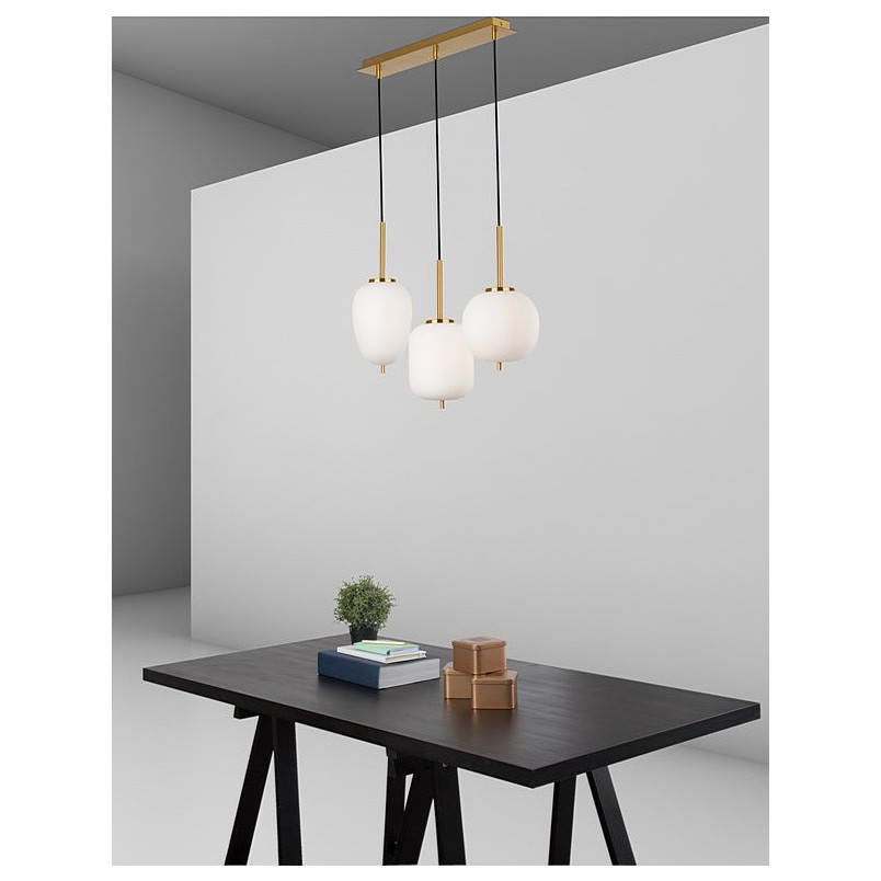 Lampa Wisząca Szklana Glamour Tamo | Biało-Złota | Decolab24