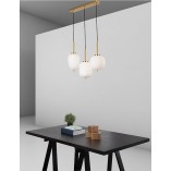 Lampa Wisząca Szklana Glamour Tamo | Biało-Złota | Decolab24