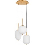 Lampa wisząca szklana Tamo | Biało-złota, 3 punktowa | Decolab24