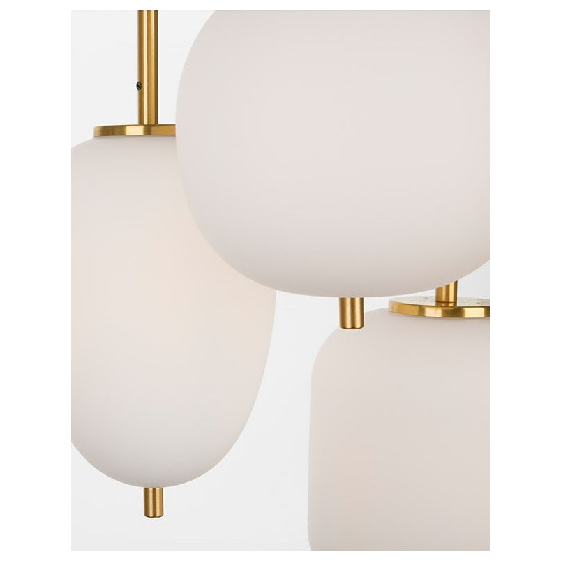 Lampa wisząca szklana Tamo | Biało-złota, 3 punktowa | Decolab24