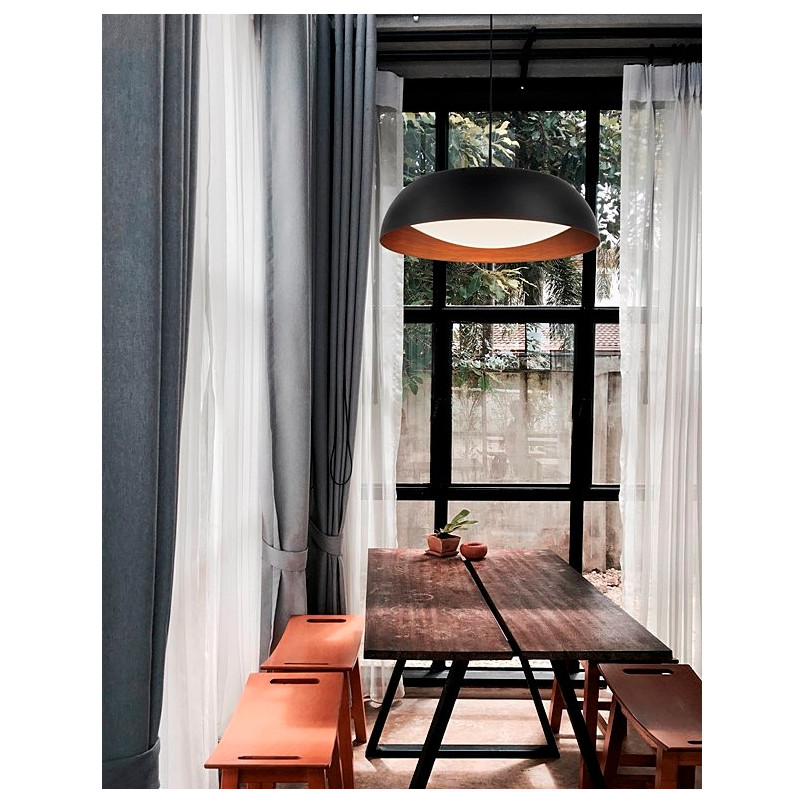 Lampa Wisząca LED Stansted Czarna 60cm - Nowoczesny Design