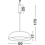 Lampa Wisząca LED Stansted Czarna 60cm - Nowoczesny Design