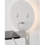 Kinkiet LED Sticky - Biały, z półką i włącznikiem | Decolab24