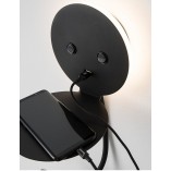 Kinkiet LED Sticky czarny z półką i włącznikiem | Decolab24