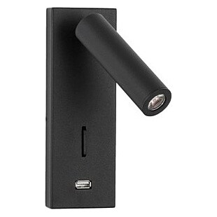 Kinkiet LED Space czarny z USB | Decolab24