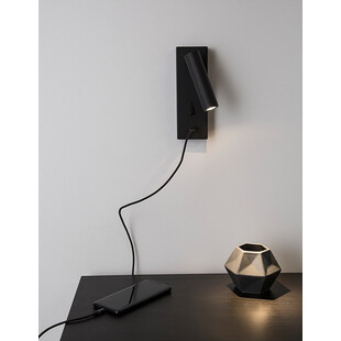 Kinkiet LED Space czarny z USB | Decolab24
