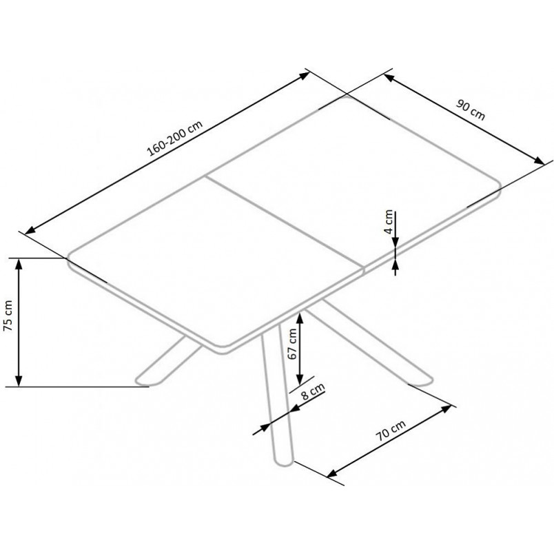 Stół rozkładany loft Derrick | Halmar | 160x90 cm | Dąb naturalny