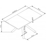 Stół rozkładany loft Derrick | Halmar | 160x90 cm | Dąb naturalny