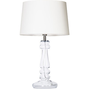 Lampa stołowa szklana biała 4Concept | Glamour Petit Trianon