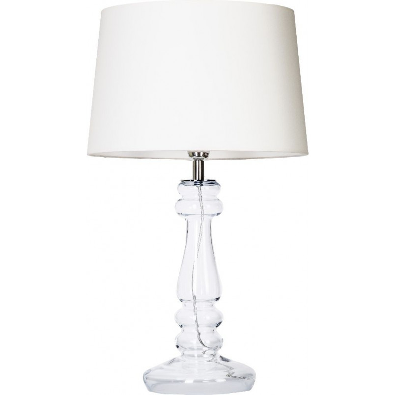 Lampa stołowa szklana biała 4Concept | Glamour Petit Trianon
