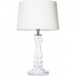 Lampa stołowa szklana biała 4Concept | Glamour Petit Trianon