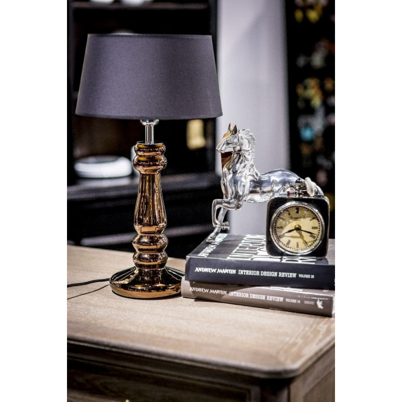 Lampa stołowa czarna szklana Petit Trianon | 4Concept