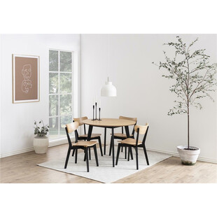 Stół okrągły Actona Roxby | Dąb / Czarny | 105cm