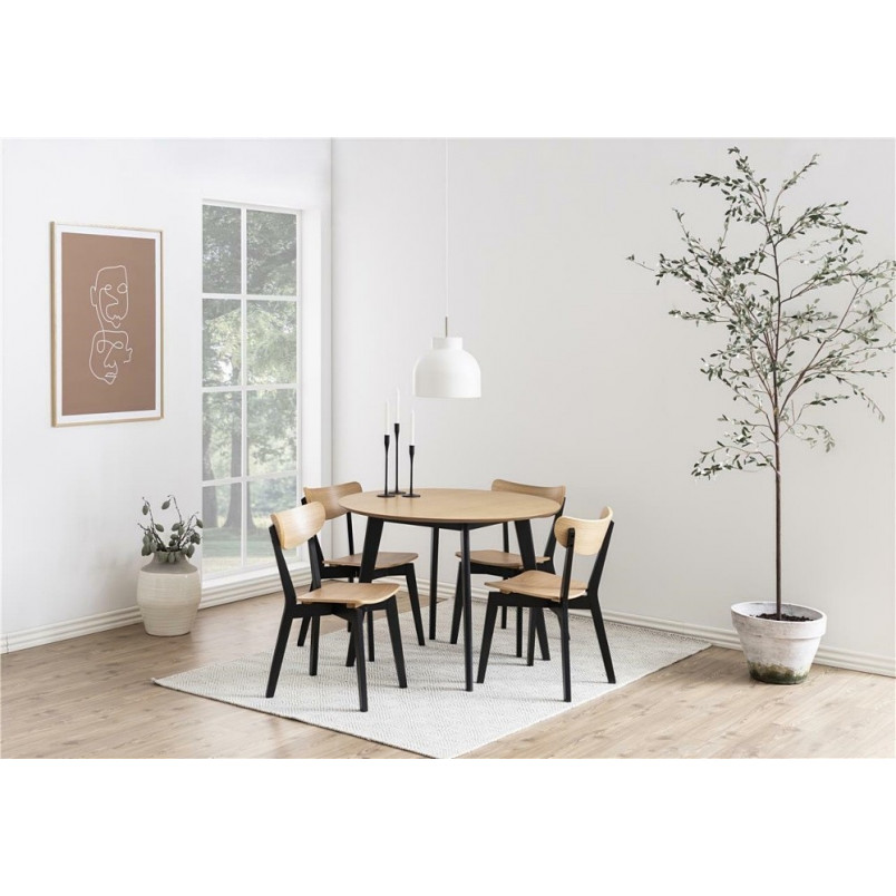 Stół okrągły Actona Roxby | Dąb / Czarny | 105cm