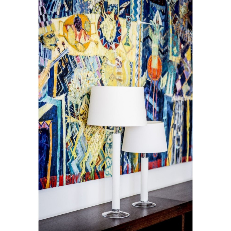 Lampa stołowa szklana Fjord White 4Concept | Eleganckie oświetlenie