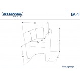 Fotel klubowy szary Signal TM-1 - Stylowy i wygodny
