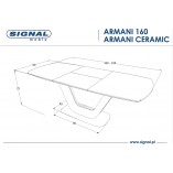 Stół rozkładany Armani Ceramic Signal | Szary marmur 160x90