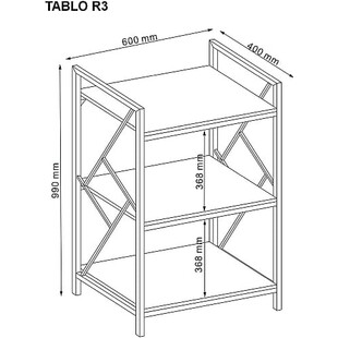 Regał Industrialny Signal Tablo R3 60cm - Ciemny Brąz
