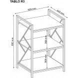 Regał Industrialny Signal Tablo R3 60cm - Ciemny Brąz