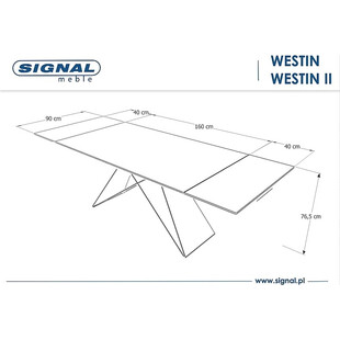 Stół rozkładany szklany Westin 160x90cm czarny Signal - Kup teraz!