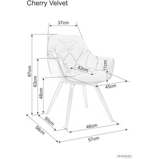 Krzesło welurowe szare Cherry Velvet Signal - Komfort i styl