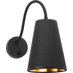 Kinkiet regulowany z abażurem Wire czarno-złoty marki TK Lighting