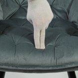 Krzesło welurowe szare Cherry Velvet Signal - Komfort i styl