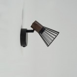 Kinkiet Loft Manama - czarny metal, drewno | Brilliant