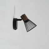 Kinkiet Loft Manama - czarny metal, drewno | Brilliant