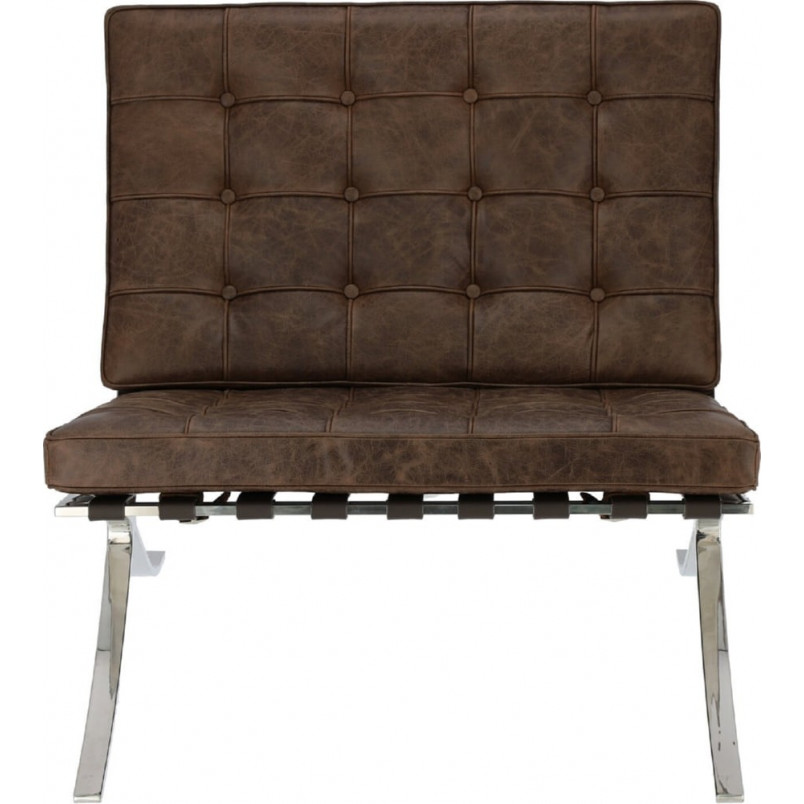 Fotel skórzany Barcelona Vintage | D2.Design - Brązowy
