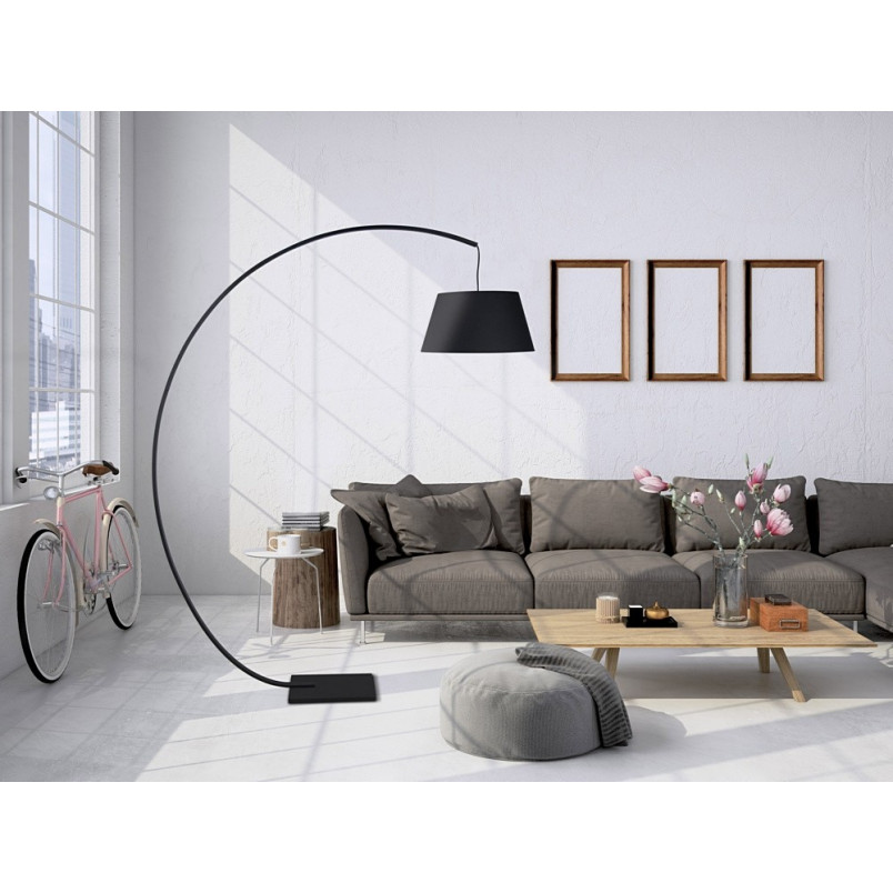 Lampa podłogowa łukowa Celia czarna MaxLight | Eleganckie oświetlenie