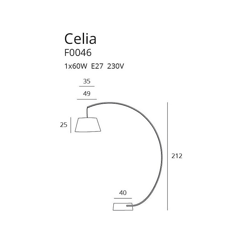 Lampa podłogowa łukowa Celia czarna MaxLight | Eleganckie oświetlenie