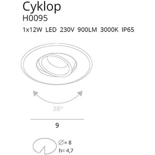 Oprawa łazienkowa Cyklop 9cm LED czarna MaxLight | Downlight IP65