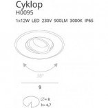 Oprawa łazienkowa Cyklop 9cm LED czarna MaxLight | Downlight IP65