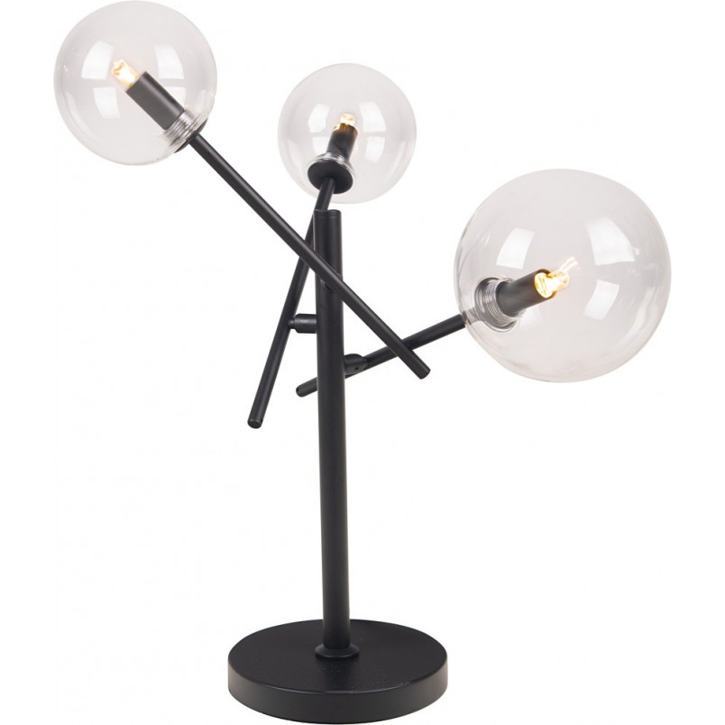 Lampa stołowa szklane kule Lollipop przezroczysto-czarna MaxLight do salonu lub na szafkę w sypialni.