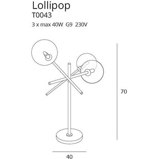 Lampa stołowa Lollipop | MaxLight - Szklane kule, czarno-przezroczysta