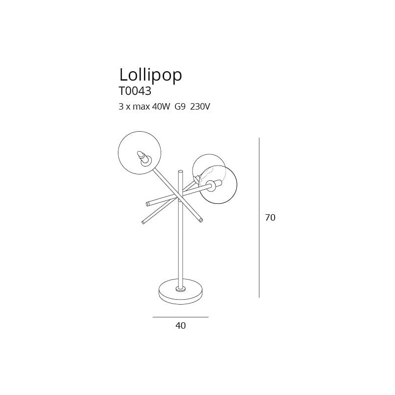 Lampa stołowa Lollipop | MaxLight - Szklane kule, czarno-przezroczysta