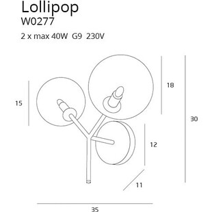 Kinkiet Lollipop - podwójny, szklane kule, czarny | MaxLight