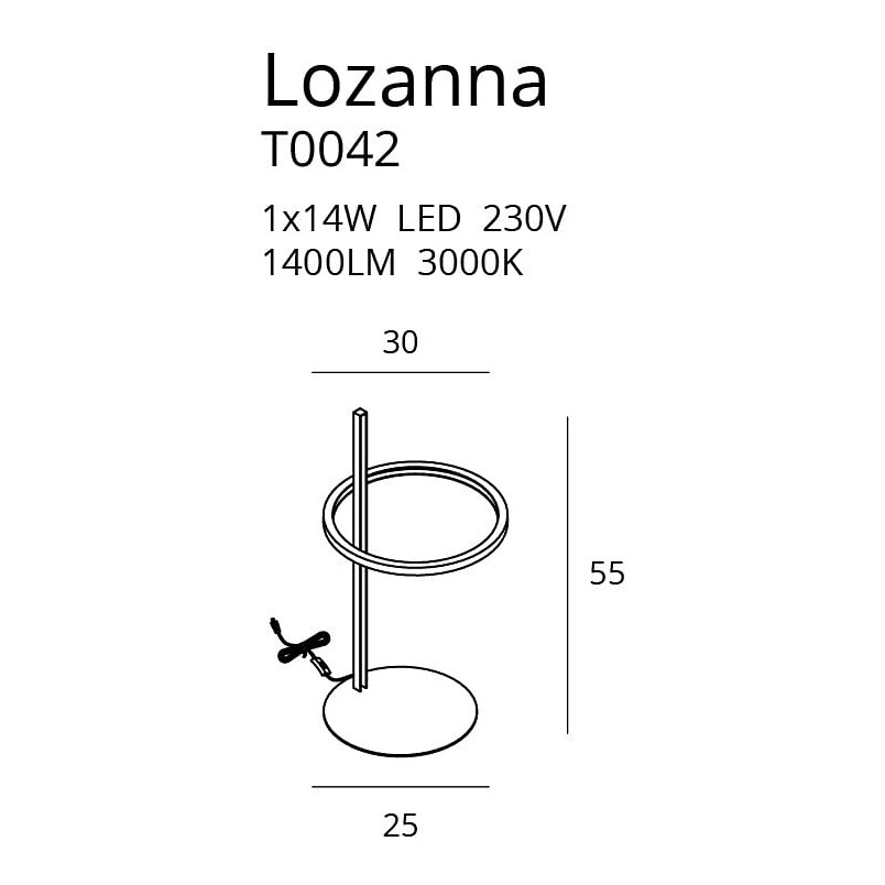 Lampa stołowa glamour Lozanna LED złota - MaxLight