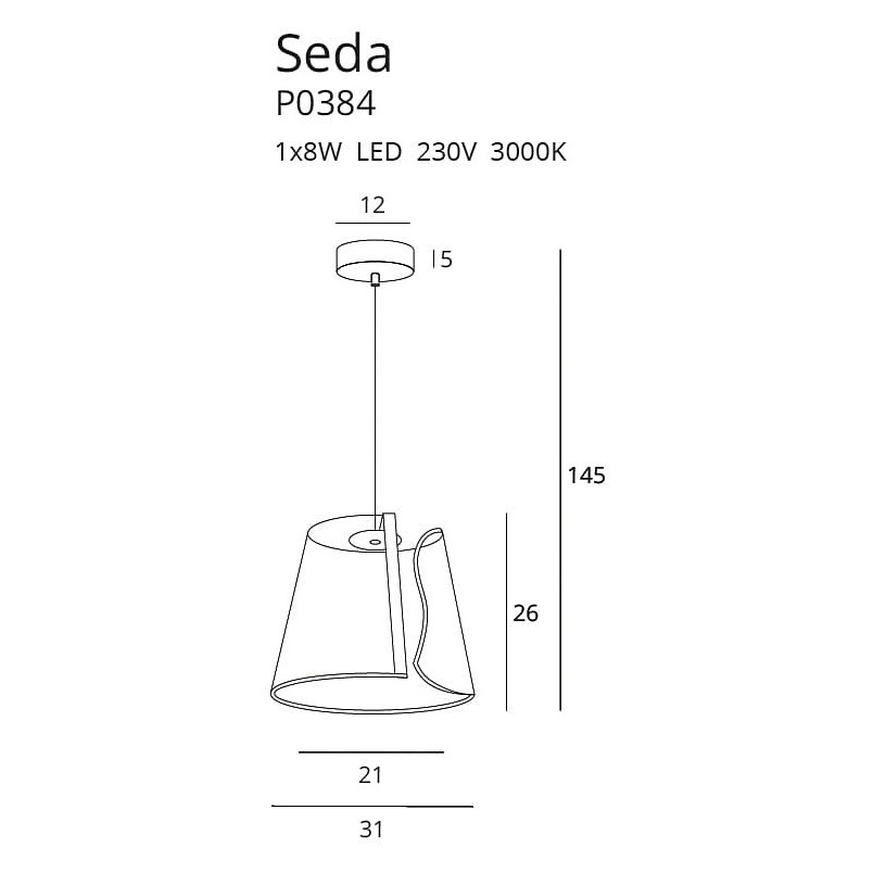 Lampa wisząca glamour Seda LED złota MaxLight - Odkryj elegancję!