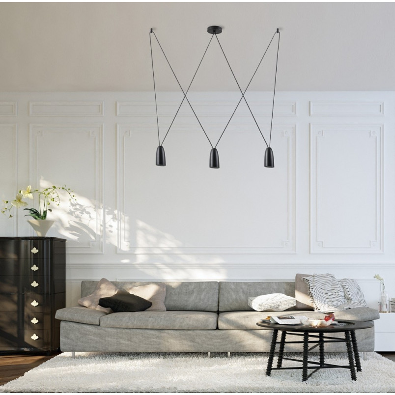 Lampa wisząca Sistema 80cm czarna - MaxLight | Minimalizm i styl